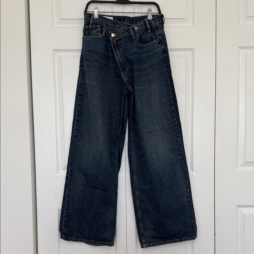 Zara Dark Blue Flare & Wide Leg Jeans